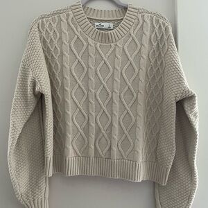Hollister Cream Cable Knit Sweater